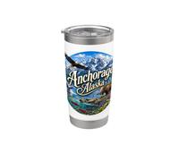 Anchorage Alaska USA, aigles saumon, orignal Gobelet isotherme en acier inoxydable double paroi