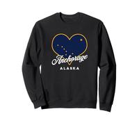 Anchorage Drapeau de l'Alaska USA Grande Ourse Souvenir de Vacances Sweatshirt