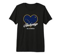Anchorage Drapeau de l'Alaska USA Grande Ourse Souvenir de Vacances T-Shirt Haut de Gamme