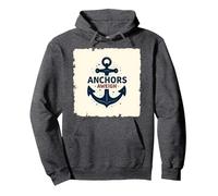 Anchors Aweigh Design Nautique pour Marins Sweat à Capuche, Unisexe pour Adultes, Chiné Foncé, S