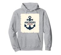 Anchors Aweigh Design Nautique pour Marins Sweat à Capuche, Unisexe pour Adultes, Gris Chiné, M