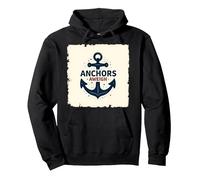 Anchors Aweigh Design Nautique pour Marins Sweat à Capuche, Unisexe pour Adultes, Noir, XXL