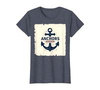 Anchors Aweigh Design Nautique pour Marins T-Shirt, Femme, Bleu Chiné, 3XL