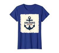 Anchors Aweigh Design Nautique pour Marins T-Shirt, Femme, Bleu Royal, XS