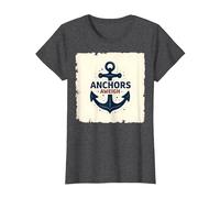 Anchors Aweigh Design Nautique pour Marins T-Shirt, Femme, Chiné Foncé, M