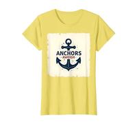 Anchors Aweigh Design Nautique pour Marins T-Shirt, Femme, Citron, M