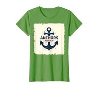 Anchors Aweigh Design Nautique pour Marins T-Shirt, Femme, Herbe, M
