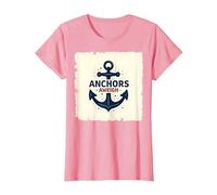 Anchors Aweigh Design Nautique pour Marins T-Shirt, Femme, Rose, M
