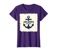 Anchors Aweigh Design Nautique pour Marins T-Shirt, Femme, Violet, M
