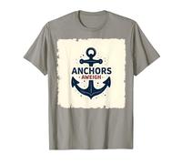 Anchors Aweigh Design Nautique pour Marins T-Shirt, Homme, Ardoise, M