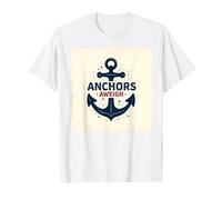 Anchors Aweigh Design Nautique pour Marins T-Shirt, Homme, Blanc, L