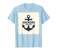 Anchors Aweigh Design Nautique pour Marins T-Shirt, Homme, Bleu Céleste, M