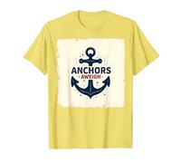 Anchors Aweigh Design Nautique pour Marins T-Shirt, Homme, Citron, M