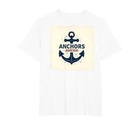 Anchors Aweigh Design Nautique pour Marins T-Shirt, Homme Grandes Tailles, Blanc, 6X Tall
