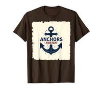 Anchors Aweigh Design Nautique pour Marins T-Shirt, Homme, Marron, M