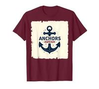 Anchors Aweigh Design Nautique pour Marins T-Shirt, Homme, Marron, M
