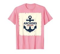 Anchors Aweigh Design Nautique pour Marins T-Shirt, Homme, Rose, M