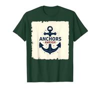 Anchors Aweigh Design Nautique pour Marins T-Shirt, Homme, Vert Forêt, L
