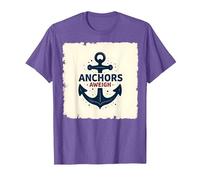 Anchors Aweigh Design Nautique pour Marins T-Shirt, Homme, Violet Chiné, M