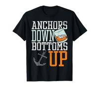 Anchors Down Bottoms Up Funny Sailing T-Shirt