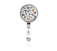 Ancien anglais chien de berger motif porte-Badge rétractable bobine Clip porte-carte d'identité pour infirmière étudiant employé de bureau