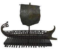ancien Bronze Bateau Trière - Birème - Pentécontère - Athénienne Spartan Parc Versus persan Empire