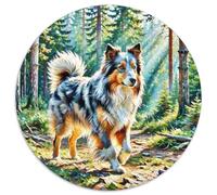 Ancien Chien Berger Anglais Circulaire Puzzle Convient pour Adultes Et Enfants 1000 Pièces Fun Défiant Jeu Éducatif Décoration Maison Unique (67.5x67.5cm)