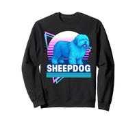 Ancien Chien de Berger Anglais rétro Vintage Synthwave Amoureux des Chiens Sweatshirt