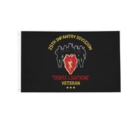 Ancien Combattant De La 25E Division D'Infanterie Drapeau Décoratif Drapeau De Jardin Résistant Aux Intempéries Garden Flag Pour Vacances Célébrations Extérieur 90X150Cm