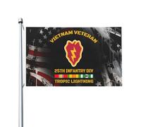 Ancien Combattant De La 25E Division D'Infanterie (), Vétéran Du Vietnam Décoration Bannière 90X150Cm Double Face Suspendre Bannière Cour Drapeaux De Maison Pour Plage Chambres Vacances