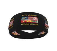 Ancien Combattant du Corps du Renseignement Militaire Américain Au Vietnam Unisexe Serre Tete Absorbe La Transpiration Bandeau De Sport Doux Bandeau Cheveux pour Yoga Fitness Tennis Basketball