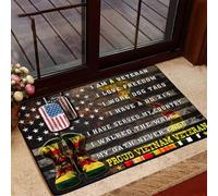 Ancien Combattant du Vietnam, Je suis Un Ancien Combattant, J'aime la liberté, paillasson pour Ancien Combattant Militaire américain, paillasson imprimé sur Toute la Surface