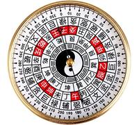 Ancien compas Feng Shui, outil de navigation Boussole à potins Luo Pan en laiton Tai Chi Bagua Mesure de la direction