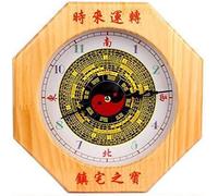 Ancien compas Feng Shui, outil de navigation Horloge murale en bois de pêcher, motif Tai Chi chinois, boussole, potins, Bagua(F)