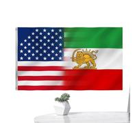 Ancien drapeau iranien - Bannière historique Lion Soleil, affichage patriotique pour célébration culturelle, décoration résistante aux intempéries avec tissu résistant à la décoloration, tricolore cla