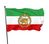 Ancien drapeau iranien historique de l'Iran 9,1 x 1,5 m Couleurs vives Œillets en laiton Révolution constitutionnelle Drapeau Iran Lion