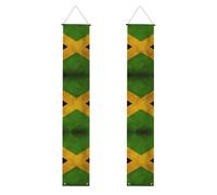 Ancien drapeau jamaïcain imprimé bannière de porche de remise de diplôme, panneau avant, drapeaux à suspendre, décorations de fête, pour porte extérieure et intérieure