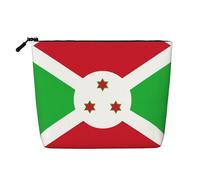 Ancien drapeau jamaïcain imprimé faux chanvre trousse de maquillage - Organiseur de toilette de voyage, pochette cosmétique réutilisable, un paquet pour de multiples utilisations, Drapeau du Burundi