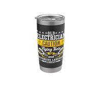 Ancien électricien Caution Lineman Wireman Electronics Repair Gobelet isotherme en acier inoxydable double paroi