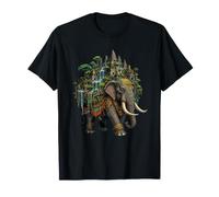 Ancien éléphant sacré Portant Une Ville Cascade T-Shirt