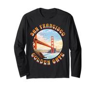 Ancien Pont du Golden Gate de San Francisco Blue Sky Groovy Manche Longue