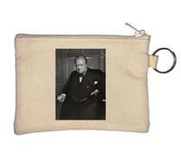 Ancien Premier ministre du Royaume-Uni Porte-monnaie 2 porte-clés Beige