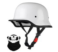 Ancien Style Allemand Demi Casque, ECE Approuvé, Face Ouverte Casque avec Réglable Boucle À Libération Rapide, Adulte Hommes Femmes Casques À Moto pour Vélo Croiseur Scooter(Z3,XL/61-62cm)