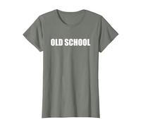 Ancienne école T-Shirt, Femme, Vert Kaki chiné, M