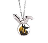 Ancienne Egypte Anubis Art Motif lapin Collier Pendentif Lapin Animal Bijoux Cadeau
