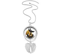 Ancienne Egypte Anubis Art Pendentif Ailes d'ange Rotation Collier Bijoux