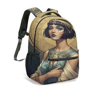 Ancienne Egypte Anubis Sac à dos imprimé déesse Anubis 40,6 cm réaliste Fantasy Art Temple Sac avec hiéroglyphes et feuilles de palmier, 02, L, Décontracté