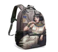 Ancienne Egypte Anubis Sac à dos imprimé déesse Anubis 40,6 cm réaliste Fantasy Art Temple Sac avec hiéroglyphes et feuilles de palmier, 01, L, Décontracté
