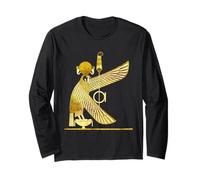 Ancienne Egypte Faucon ailé Oiseau Soleil Dieu Ra Ciel Pharaon Manche Longue