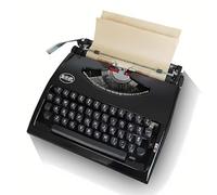 Ancienne Machine à Écrire Manuelle Vintage Mécanique avec Clavier Anglais QWERTY et Ruban, Style Rétro pour Lettres Notes Écriture Créative Cadeau Traditionnel Portable(Black)